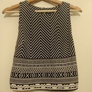 Olive tree- black and white bohemian styled shirt.
